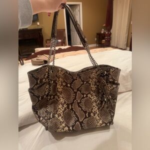 Michael Kors Gray Snake Print Bag